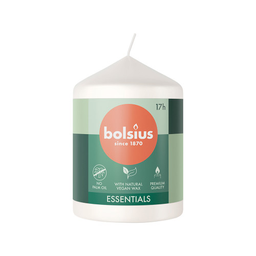 Bolsius Essentials Pillar Candle - 80x58mm - Cloudy White