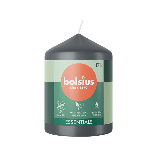 Bolsius Essentials Pillar Candle - 80x58mm - Stormy Grey