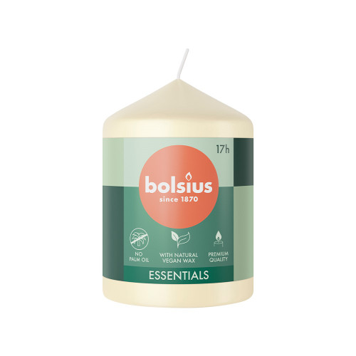 Bolsius Essentials Pillar Candle - 80x58mm -Soft Pearl