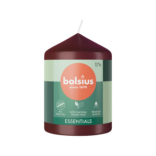 Bolsius Essentials Pillar Candle - 80x58mm - Velvet Red