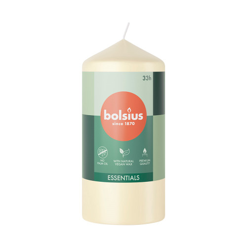 Bolsius Essentials Pillar Candle - 120x58mm - Soft Pearl