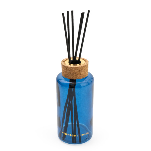 200Ml Tall Round Reed Diffuser With Cork Lid Blue Cabin In The Woods 