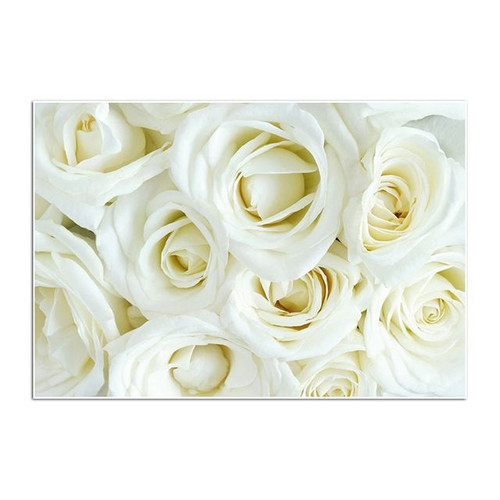 Oasis Folded Card White Roses X25