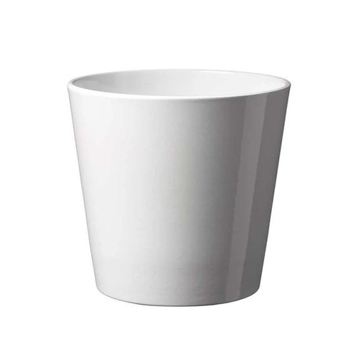 Dallas Style Ceramic Pot Shiny White