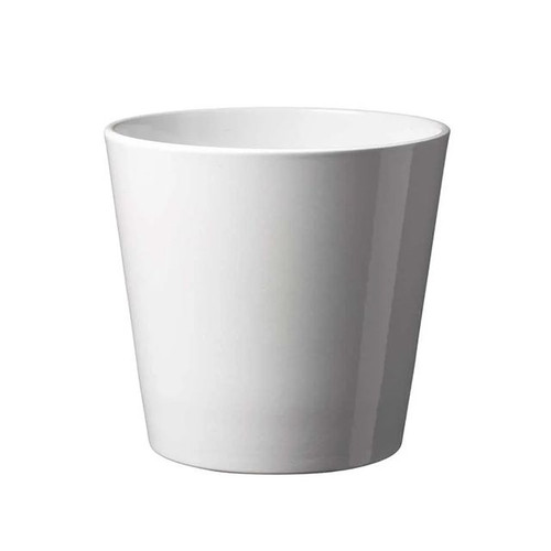 Dallas Style Ceramic Pot Shiny White from Country Baskets