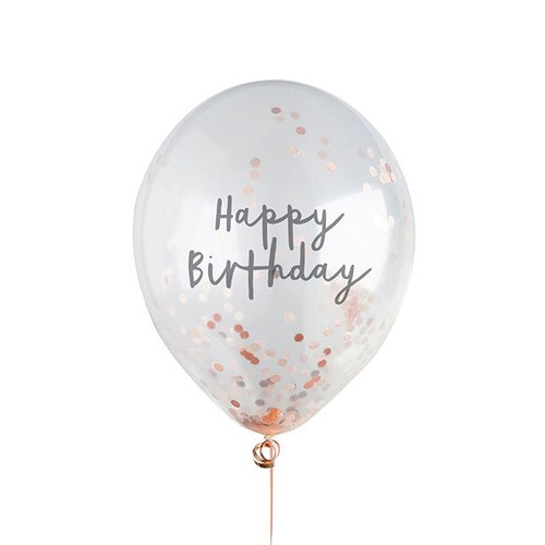 Rose Gold Birthday Confetti Balloon