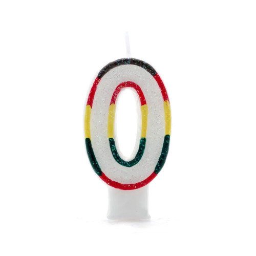 0 Multi Coloured Number Candle from Country Baskets