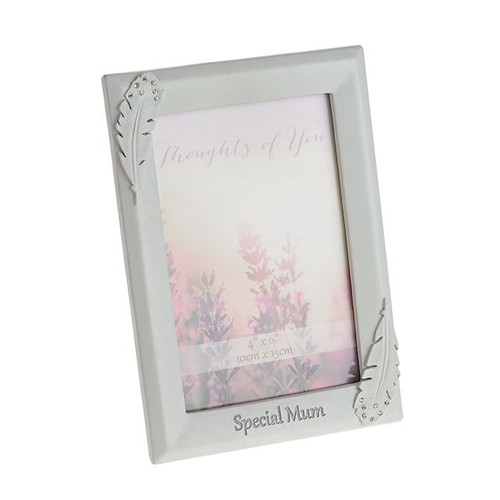 Thoughts Of You Resin Frame With Feather - Mum