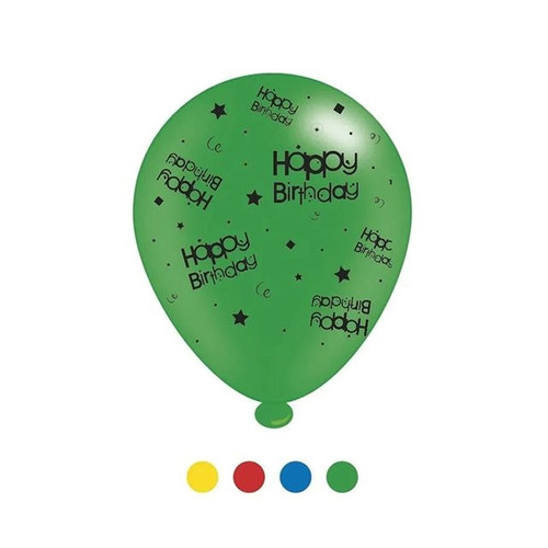 Happy Birthday Latex Balloons  pk 8  (1/48)