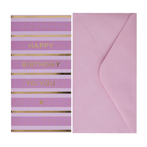 Gift Bag Happy Birthday To You Pink & Gold Money Wallet