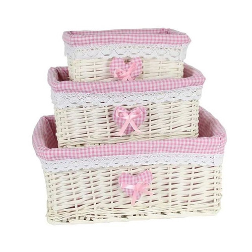 Basket White With Pink Liner S3