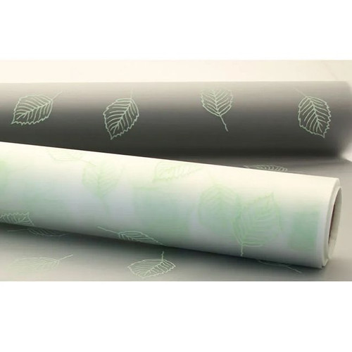 Cellophane Print Leaf Green 80cm 50m