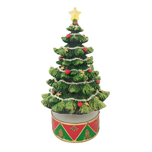 Wind up musical tree with lights 24cm