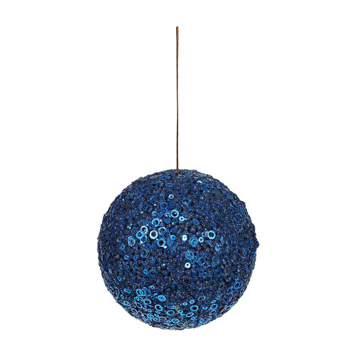 Royal Blue Glitter Bauble 12cm from Country Baskets