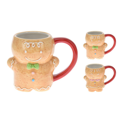 Gingerbread Cookie Mug 13.5X8.4X10.3cm 2 Assorted Designs from Country Baskets