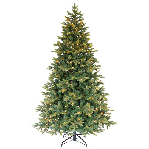 7FT Prelit Green Christmas Tree inc Metal Stand 600 Warm White LED