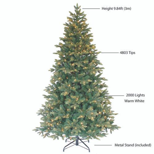 3m Prelit Green Tree with Metal Stand 2000 warm white LED
