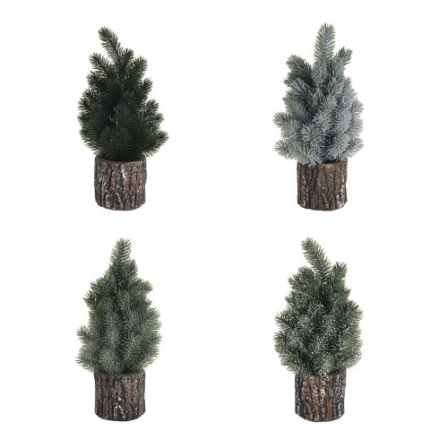 Christmas Mini Tree In Bark Pot 4Ast 33Cm from Country Baskets