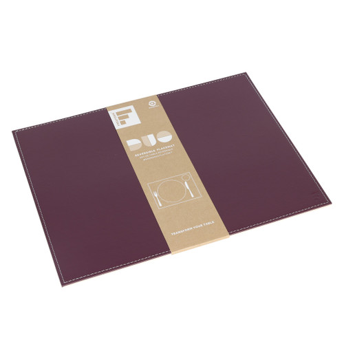 SINGLE FREEFORM PLACEMAT 30X40 PLUM/STONE from Country Baskets