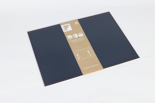 SINGLE FREEFORM PLACEMAT NAVY/IVORY