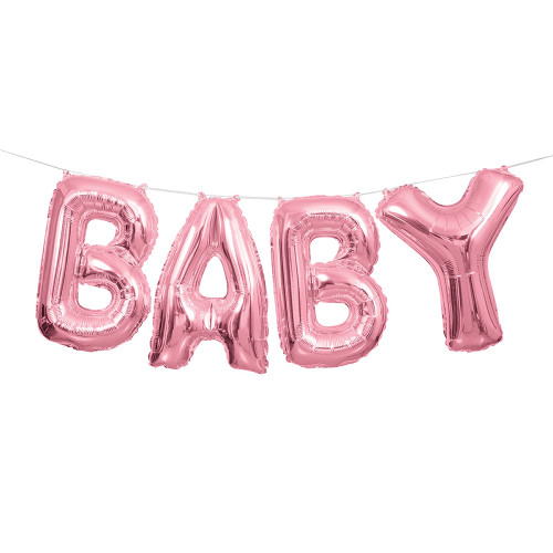 Baby Balloons Pink Banner Kit