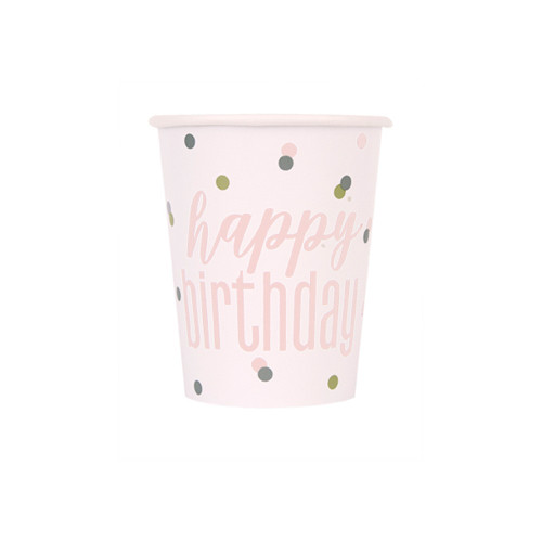 Glitz Rose Gold 9oz cups 8pk from Country Baskets