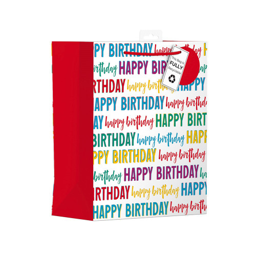 Ed Gift Bag Fun Birthday Text  Large