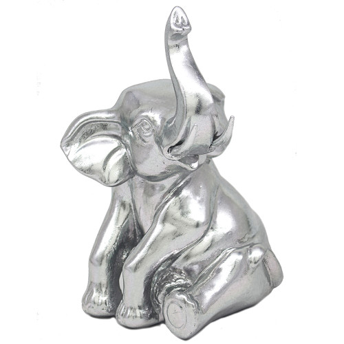 Silver Art Elephant Sitting