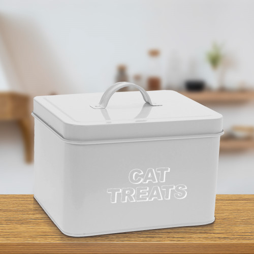 Grey Cat Treats Container