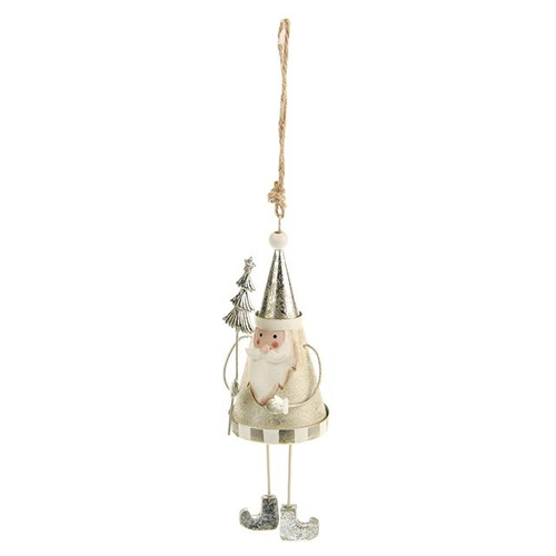 Glisten Hanging Santa 17Cm from Country Baskets