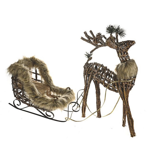 Dasher Reindeer With Sleigh from Country Baskets
