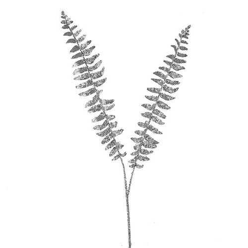Boston Fern Spray Silver Glitter 58Cm from Country Baskets