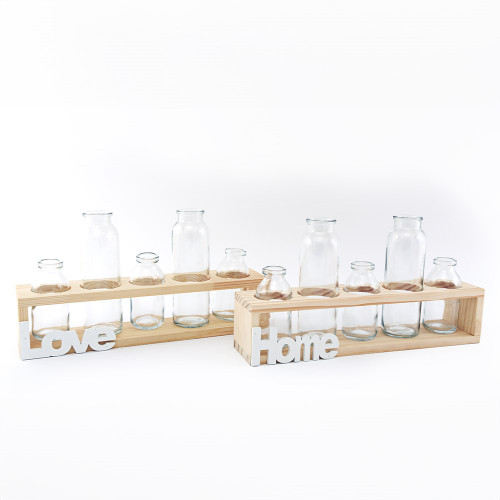 35 X 8cm Set of 5 Bottles In Shelf from Country Baskets