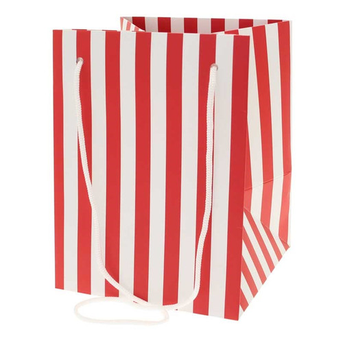 19x25cm Red Candy Stripe Hand Tied Bag (10/100) from Country Baskets