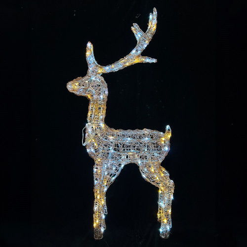 Large LED Stag standing up Gold H110cm mains powered weatherproof from Country Baskets