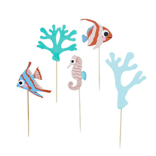 Fish & Coral Cake Topper Set 