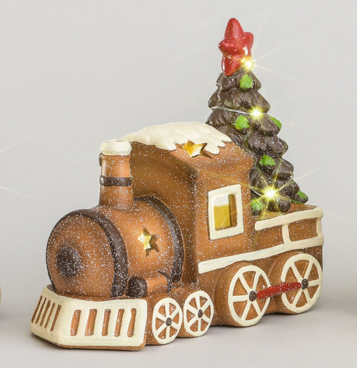 24cm Resin Gingerbread Train LED