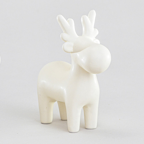 18cm Dolomite Moose Ornament Cream