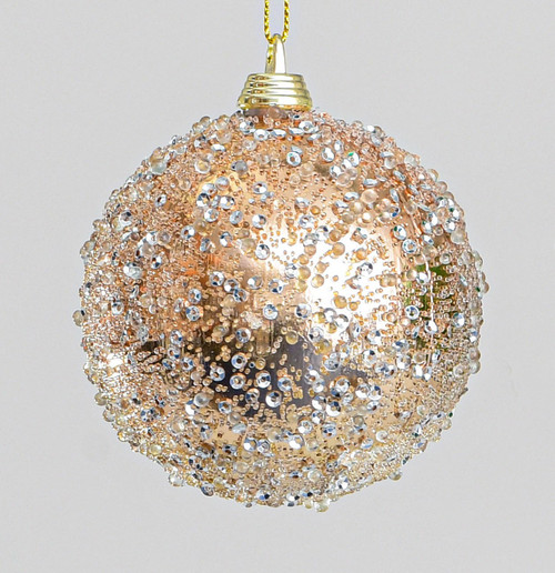 80mm Glitter/Ice Ball Rose Gold