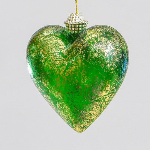 8cm Heart Pattern Decoration Green