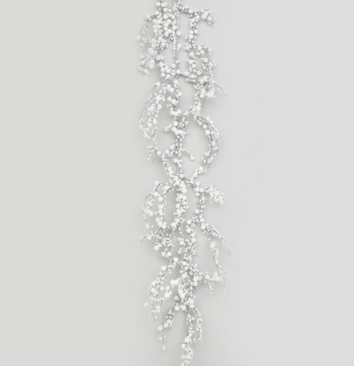 120cm Flocked Berry Hanger White