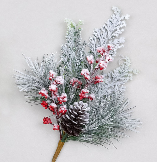 36cm Flock Cone/Leaf/Berry Pick