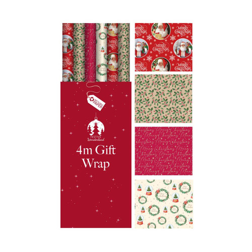 Wrap Xmas 4m Traditional from Country Baskets
