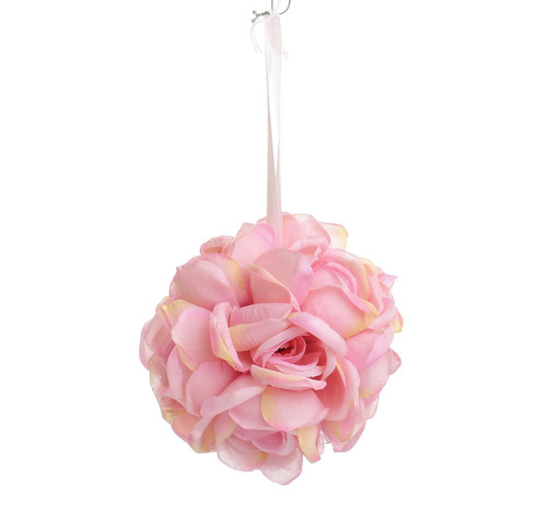 5" Rose Ball Hanger Pink
