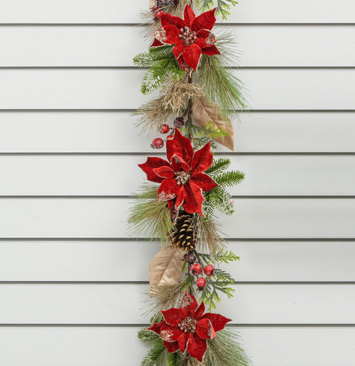 180cm Velvet Point Gold Cone Grlnd from Country Baskets