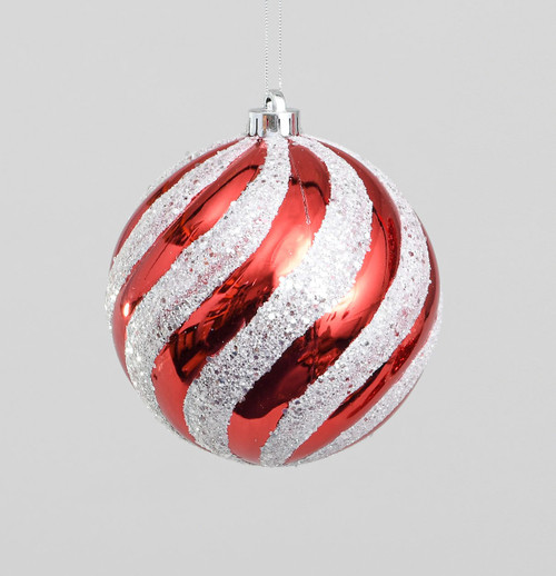 150mm Swirl Pattern Ball Red/Wht from Country Baskets