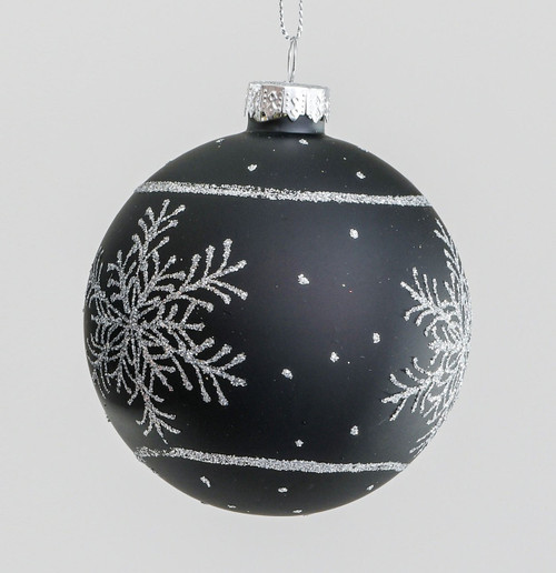 80mm Snowflake Pattern Black/Silve from Country Baskets