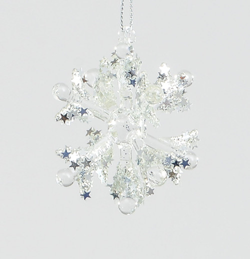 6cm Glass Snowflake Decoration from Country Baskets