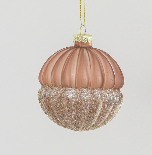 8cm Glass Glitter Base Ball Dec. from Country Baskets
