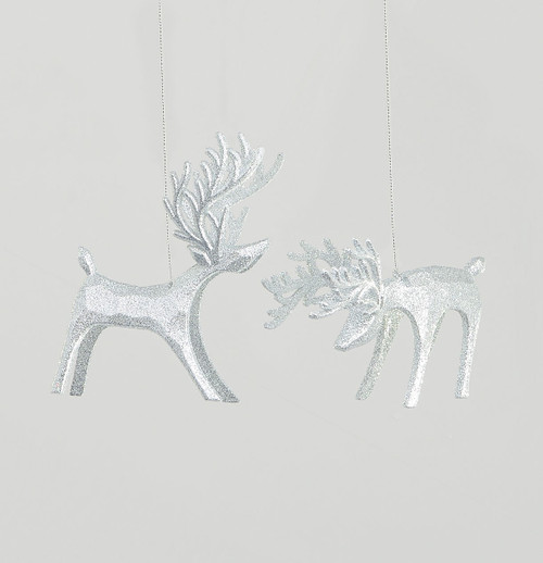 14cm Glitter Reindeer Dec 2Ass from Country Baskets